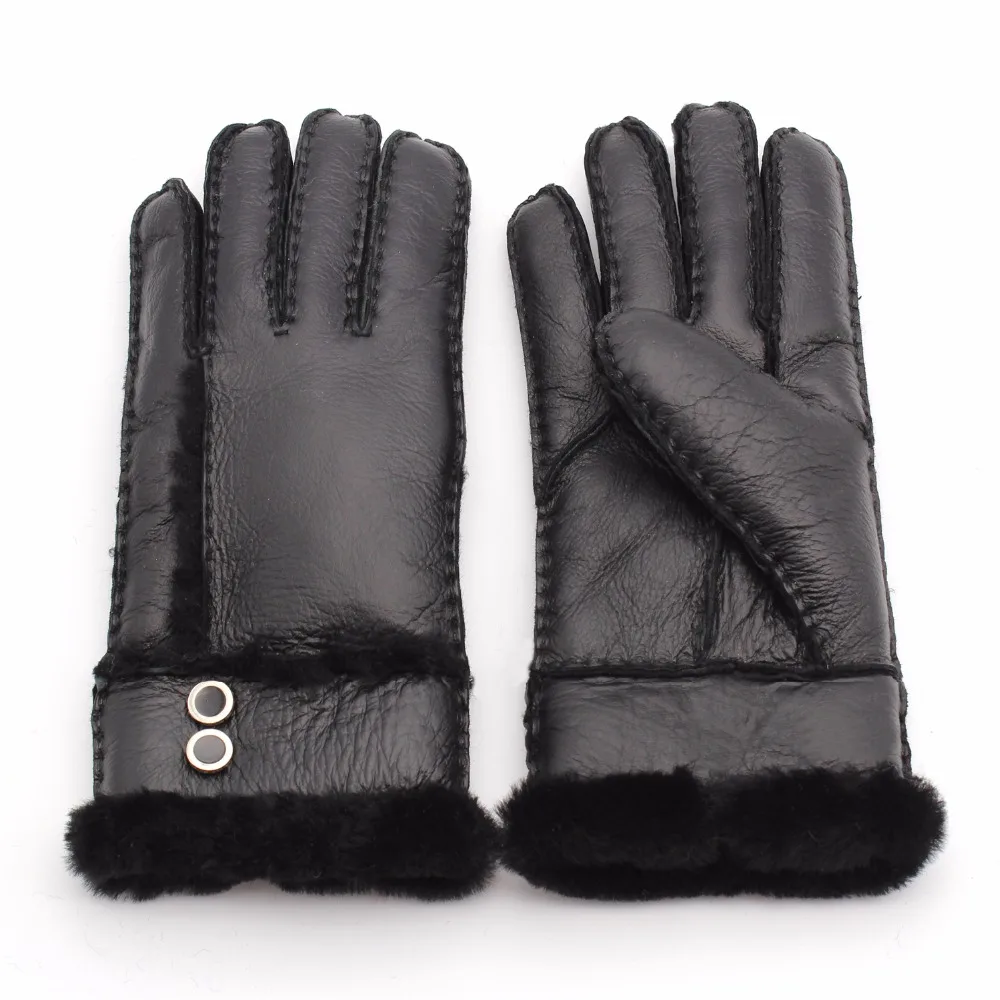 

Women Winter Warm Gloves New Fashion Real Leather Wool Fur Gloves Lovely Girls Sheepskin Leather Fur Gloves Warming For Lady X14
