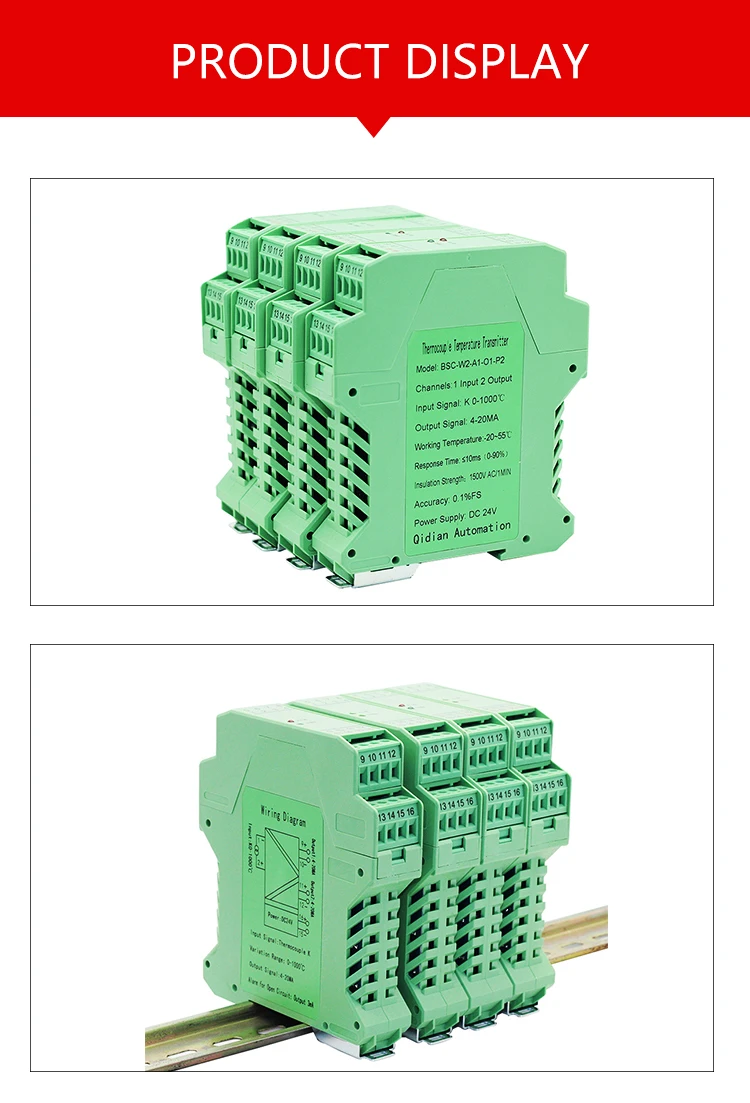 BSC din-рейку интеллектуальные термопары Температура передатчик K S J E T R Тип выход 4-20mA изоляции преобразователя