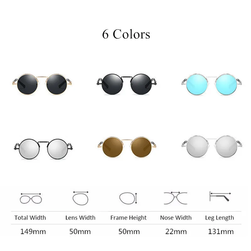 Мужские солнцезащитные очки в стиле ретро, фирменный дизайн, черные зеркальные круглые солнцезащитные очки в стиле панк, готика, мужские солнцезащитные очки s UV400 ray bann