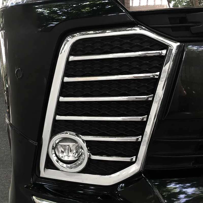 

14pcs Front Chrome Fog Light Cover Strip For Toyota VELLFIRE 2015 2016 2017 Front Bumper Garnish Accessories Trim car styling