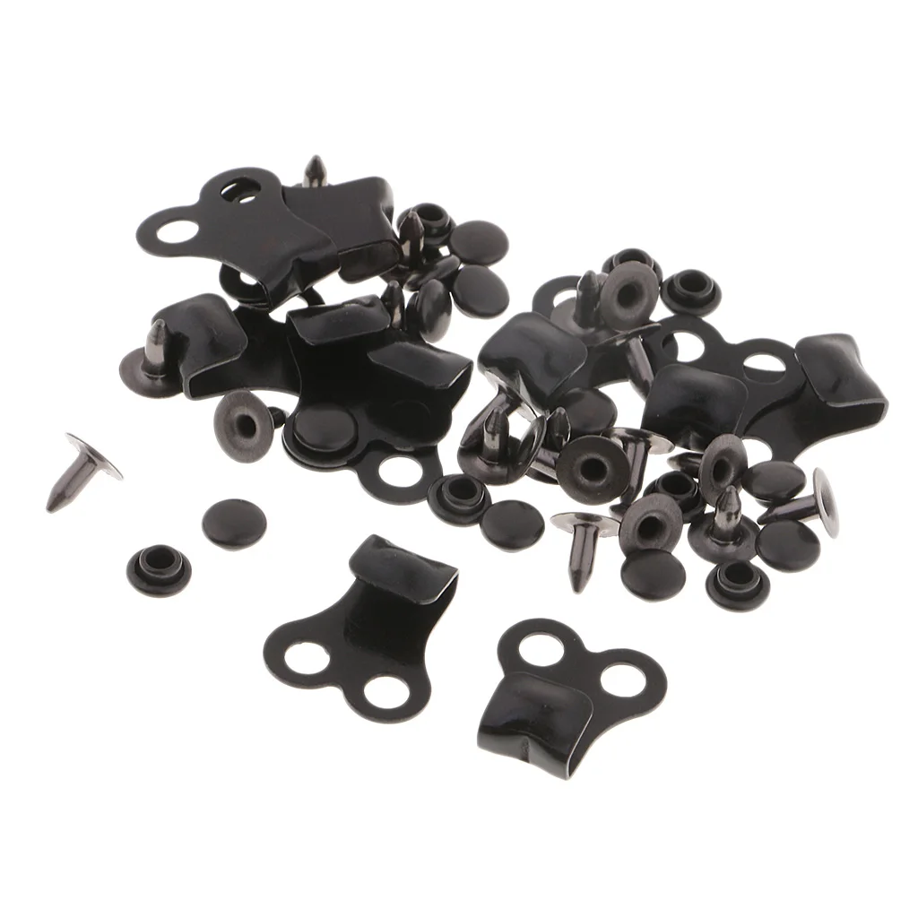 10 Sets Boot Lace Hooks Lace Fittings with Rivets for Outdoor Hiking Camping Climb Accessories