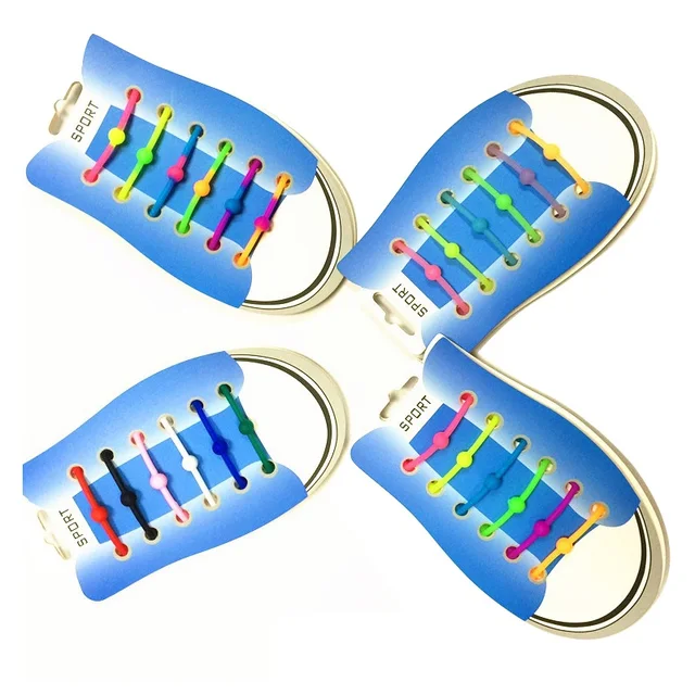 12 Pcs/Lot Silicone shoelaces B2014