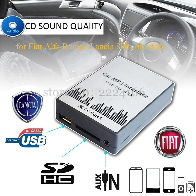 Новый USB SD AUX Автомобильный MP3 музыкальный плеер адаптеры CD машина замена для Fiat Alfa
