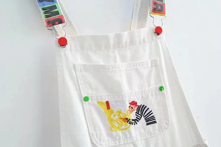 Calças dos Desenhos Bebê Meninas Denim Macacões Primavera Outono Moda Novas Crianças Roupas Casual Suspender Animados Jeans Curto 5-16 y 22 novas crianças roupas crianças casual suspender calças