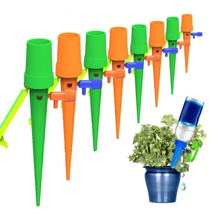 Plant Self Watering Spikes System Anti-Down Bracket with Slow Release Control Valve Switch DC120
