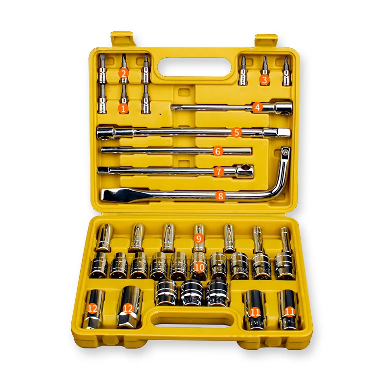 

38pcs Tool Combination Torque Wrench Bicycle Car Repair Tool Set Ratchet Socket Spanner Mechanics Tool Kits