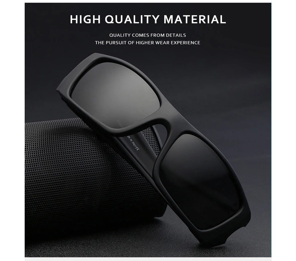 KDEAM, унисекс, прямоугольные поляризованные солнцезащитные очки для мужчин, для бега, скалолазания, спортивные солнцезащитные очки, настоящие линзы с покрытием TR90, оправа