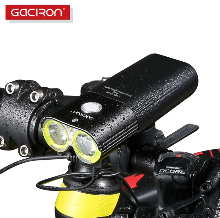 

GACIRON Professional 1600 Lumens Bicycle Light Power Bank Waterproof USB Rechargeable Bike Light Flashlight