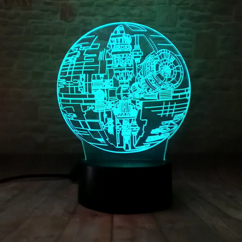 Star Wars DS-1 platform Model 3D Illusion Led Lamp 7 Colors Changing Nightlight Star Wars Death Star Figure Toys