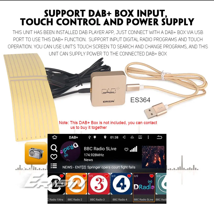 Perfect Erisin ES4878A 7 inch car DVD player android 9.0 2G RAM PX30 DAB OBD WIFI 3G for AUDI A4 SEAT EXEO S4 RS4 RNS-E 24