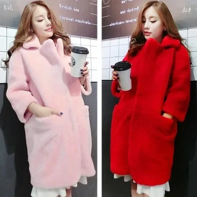 Fourrure Femmes 0911 De Beige Faux D'hiver Moutons Américain Long Et Vêtements Européen Cisaillé rouge Pardessus Nouvelles rose Manteau Mode noir wZIZq1C