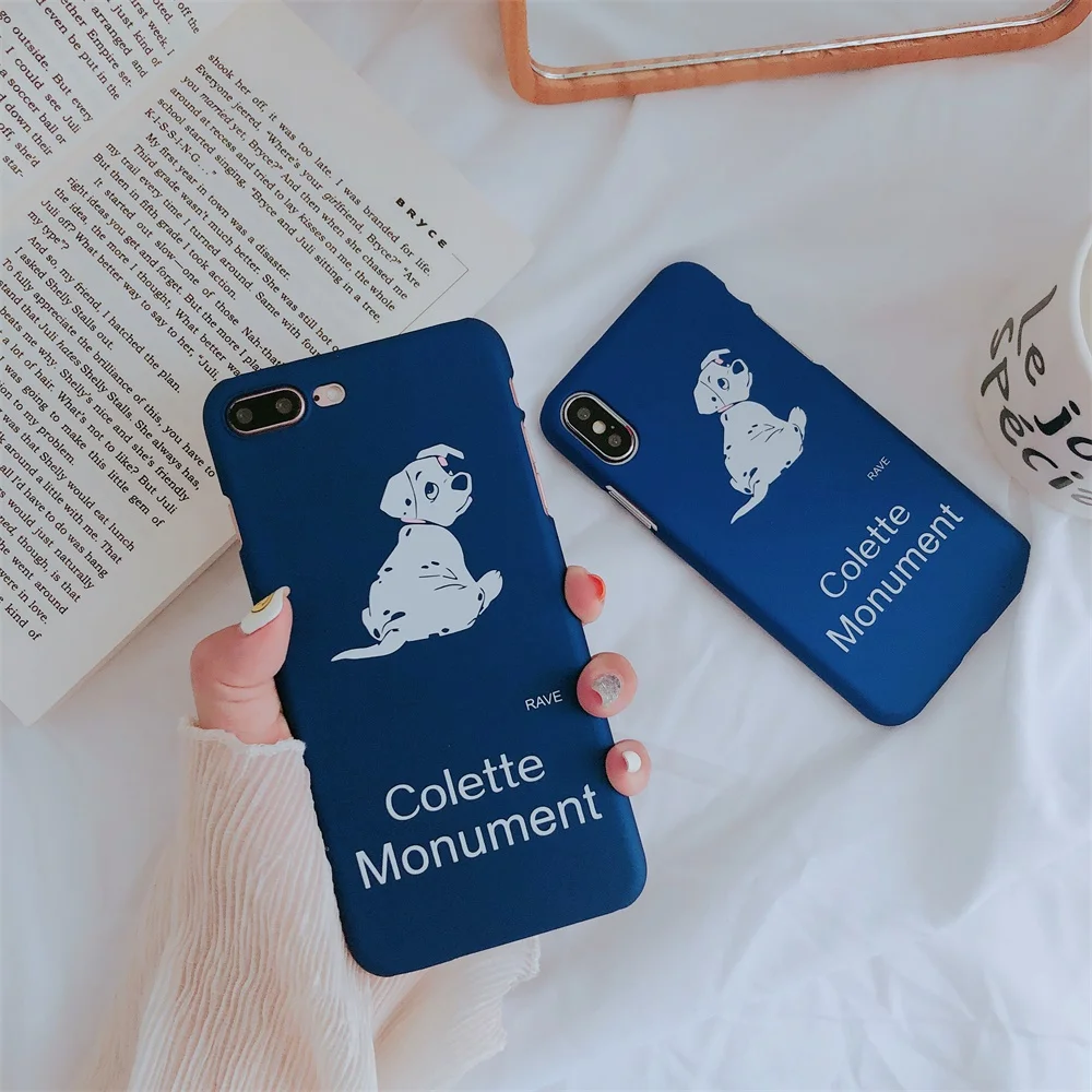 Plastic Phone Case For iPhone 6 6S XS Max XR X 7Plus 8Plus Back Cover Lovely Dinosaur Dog Case For iPhone XS Max 8 7 Plus Cover