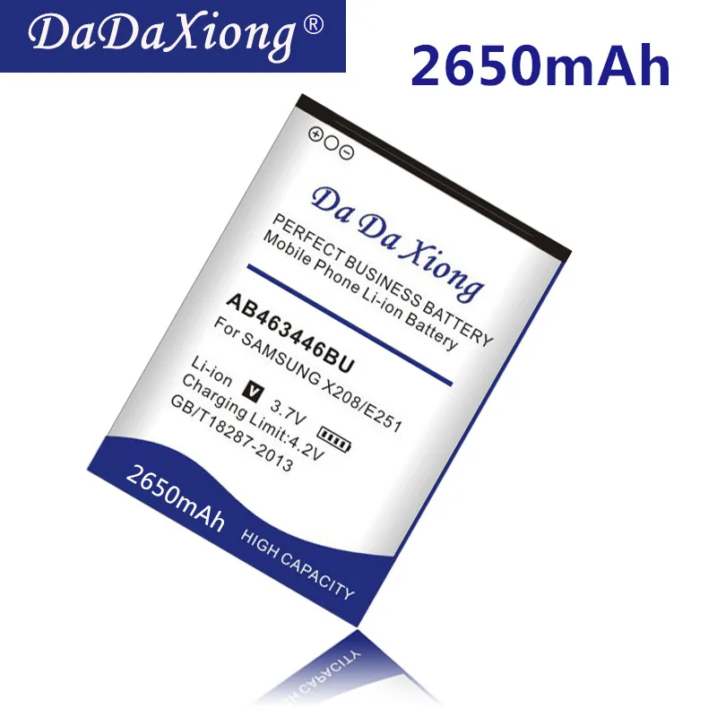 

Da Da Xiong 2650mAh AB463446BU Battery for Samsung SGH C512 X208 1258 1250 C3300K B189 B309 F299 C3300K B189 B309 X969 Battery