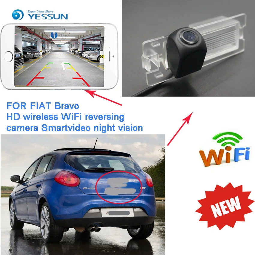 YESSUN New Ariival for Fiat Bravo Brava Ritmo 2007~2016 camera working with the handphone android screen Backup wireless Camera YESSUN New Ariival for Fiat Bravo Brava Ritmo 2007~2016 camera working with the handphone android screen Backup wireless Camera