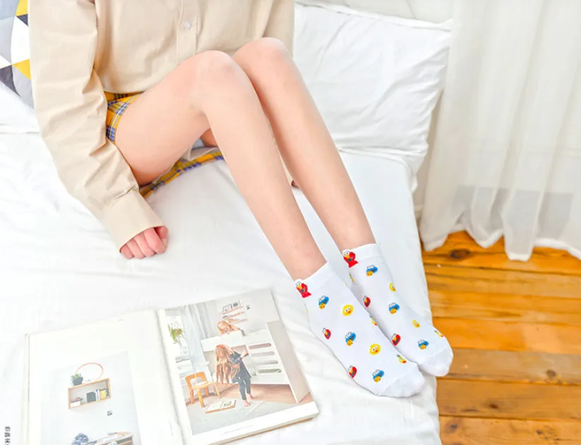 Korean Style Cartoon Women Socks Middle Tube Ins Fashion Funny Socks Cotton Stitch Cute Mujer Calcetines Meias for Autumn 53