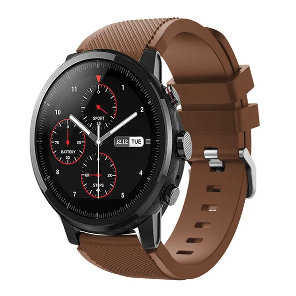 Аксессуары для наручных часов Huami Amazfit 2 Stratos Pace 2s умные часы 22 мм ремешок для часов samsung galaxy Watch 46 мм S3 ремешок - Цвет: Coffee