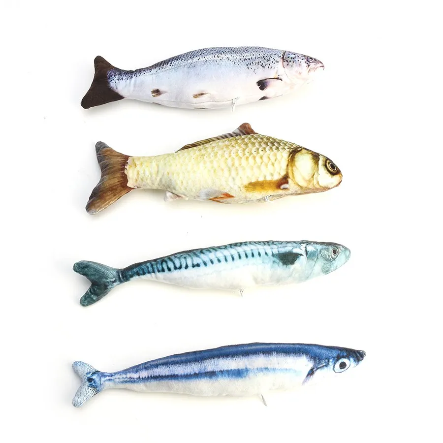 

30cm Cat Toys Interactive Pacific Saury Spanish Mackerel Cat Mouse Feather Chick Fish Trainning Mascotas High Simulation Fish