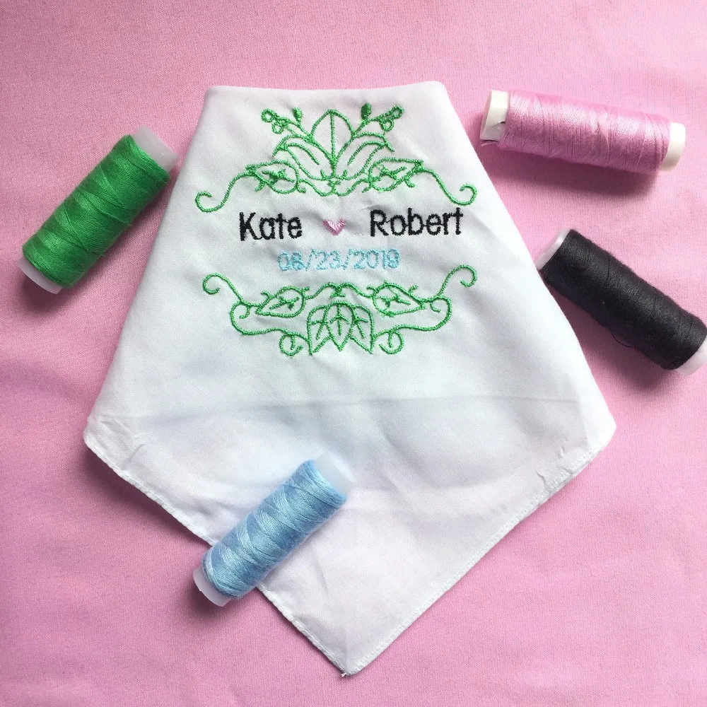 

Custom Wedding Gift, Embroidered Wedding Handkerchief, Personalized Wedding Gift