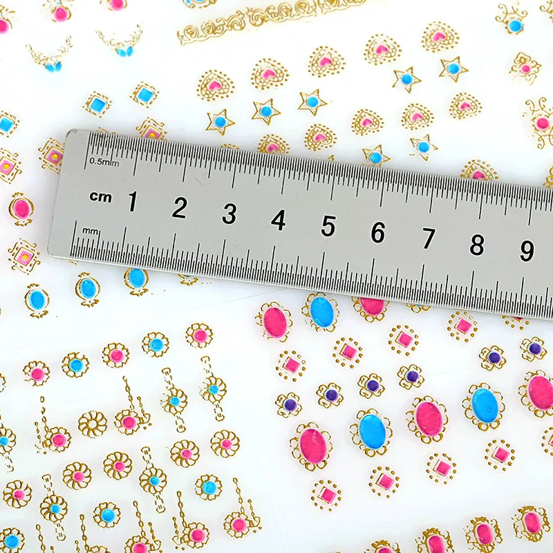 24 шт./компл. стикеры 3D на ногти Nail Art Bronzing Gem шаблон дизайн для DIY ногтей Красота