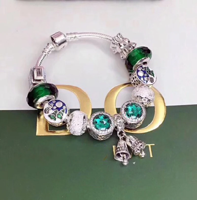 

NEW 100% 925 Sterling Silver Christmas Bracelet Set Snowflake Snowman Bow Charm Original Jewelry Women Charming Gift