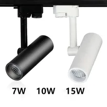 3 фазы цепи 4 провода затемнения COB светодиодный свет дорожки 7 Вт 10 Вт 15 Вт COB рельсовый свет Светодиодный прожектор AC110-240V 7 шт./партия