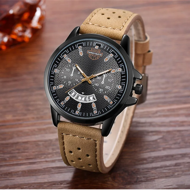 

HANNAH MARTIN Men's sport watch with a frosted breathable belt quartz calendar watch