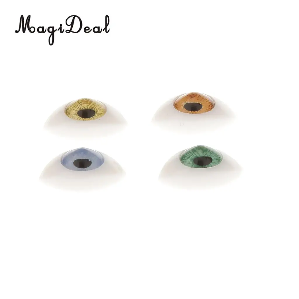 MagiDeal High Quality 8Pcs 4 Color Oval Hollow Back Plastic Eyes for Animal Dog Doll Mask Children DIY Craft 7mm