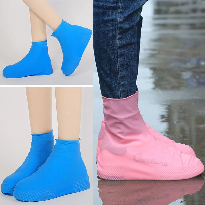 1 пара водонепроницаемых защитных чехлов для обуви и ботинок, унисекс, дождевые Чехлы для обуви, уличные высокие Нескользящие Чехлы для дождливой обуви