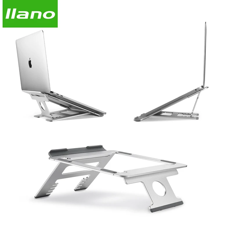 Silver Aluminum Laptop Stand Tablet Stand Universal for Apple MacBook Air Pro 11-15 inches Folding Adjustable Office Notebook