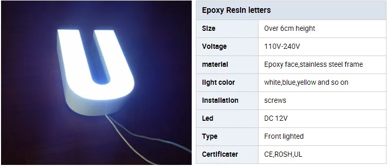 Наружная двухсторонняя световая вывеска 3d светодиодные буквы из эпоксидной смолы