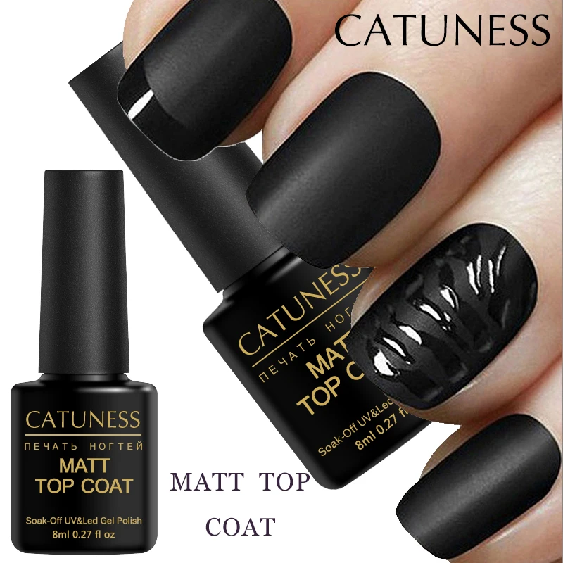 

CATUNESS Glitter 8ml Matt Top Coat Gel Nail Polish Primer for Nails Design Base Top Set for Nail Lacquer UV Lamp Gel Nail Design