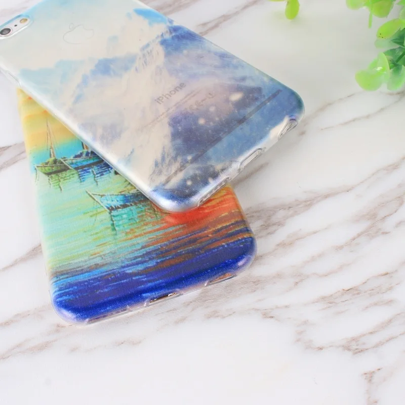 Landscape Scenery Case For Iphone 6 6S Mountain Sea Nature View Slim TPU 12