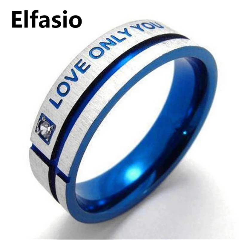 Мужские и женские Свадебные обручальные кольца браслет из нержавеющей стали Blue