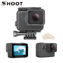 Снимать для экшн-камеры Gopro Hero 7 6 5 Аксессуары для использования на глубине до 45 м Водонепроницаемый чехол Экран/защитное устройство для объектива рукоятка для спортивной экшн-камеры Go pro 7 6 5 Камера аксессуар