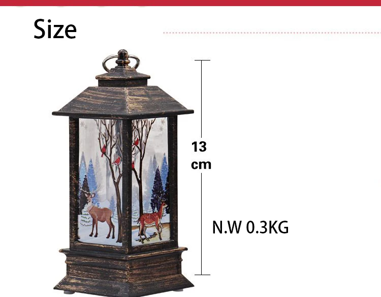 Christmas Elk Snowman Santa Claus Mini LED Night Light Hanging Candle Lantern Table Lamp  8