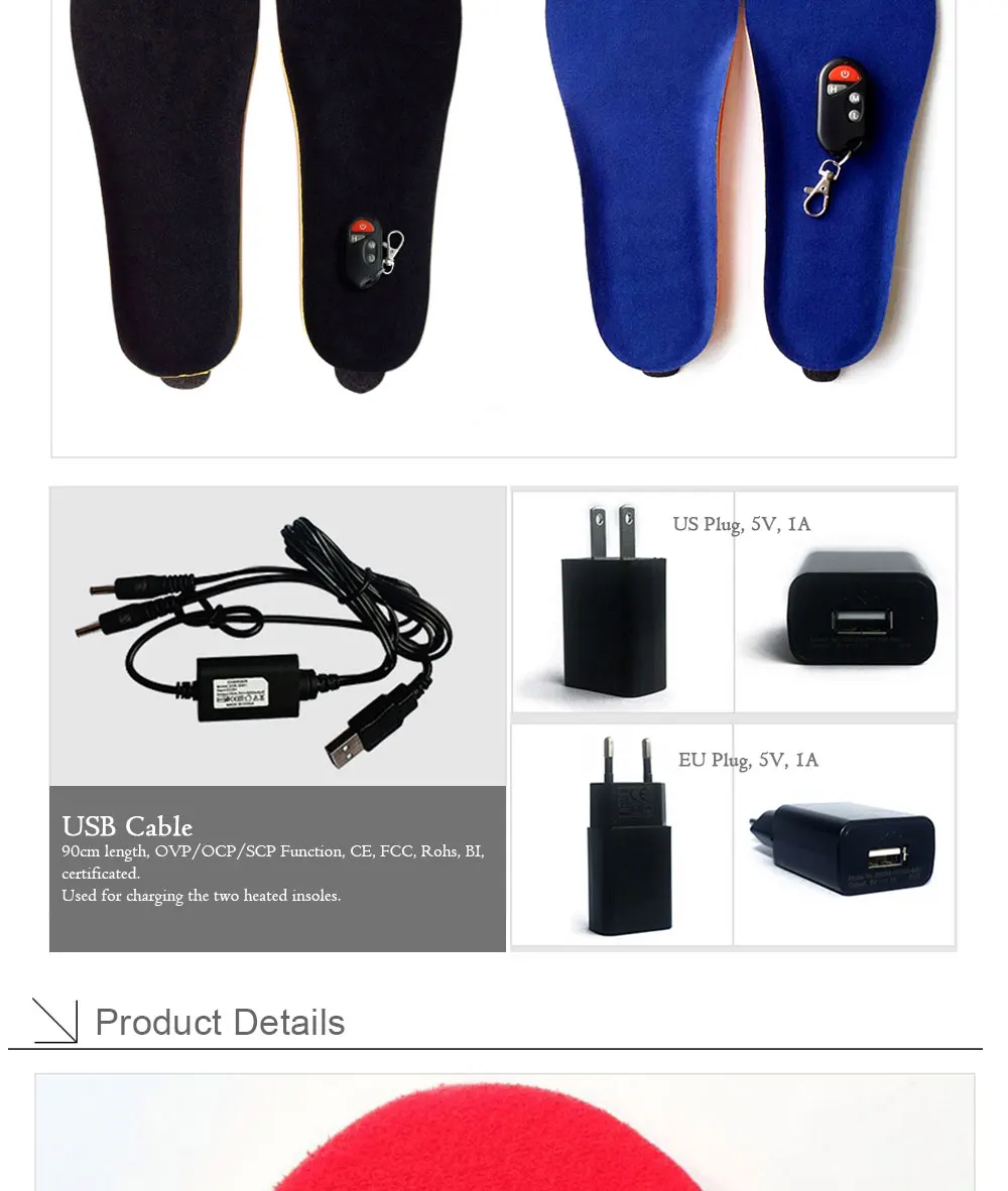 Wireless Controll Electric Heated Insoles_06
