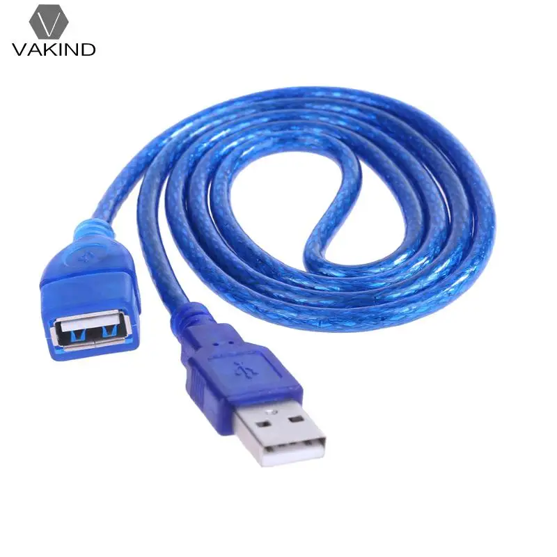 

1 m/3.28ft Pure Copper USB 2.0 Male to Female Extender Cable Transparent Clear Blue Extension Cord Wire Line with Shielding