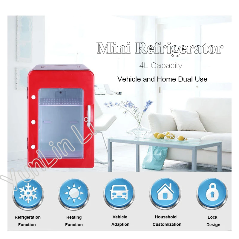 Household Refrigerator Dual Using Cold Hot Refrigerator Home Fridge Compact Home Vehicle Icebox