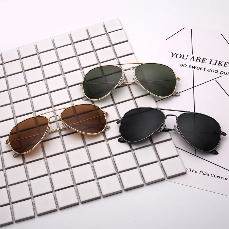 [EL Malus]Retro Metal Frame Pilot Polarized Sun Glasses Women Mens Aviation Sunglasses Blue Gray Lens Mirror Silver Gold Shades