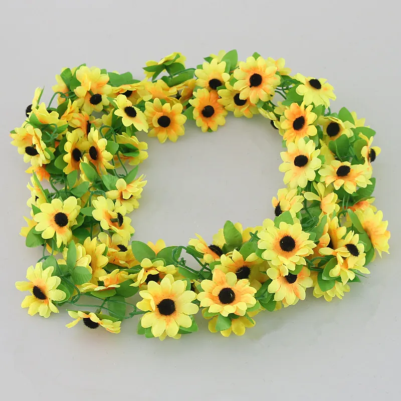 Flone Artificial Flowers Green Leaf Flower Rattan Simulation Chrysanthemum Flower Vines Wedding Party Home Decor Supplies  (7)