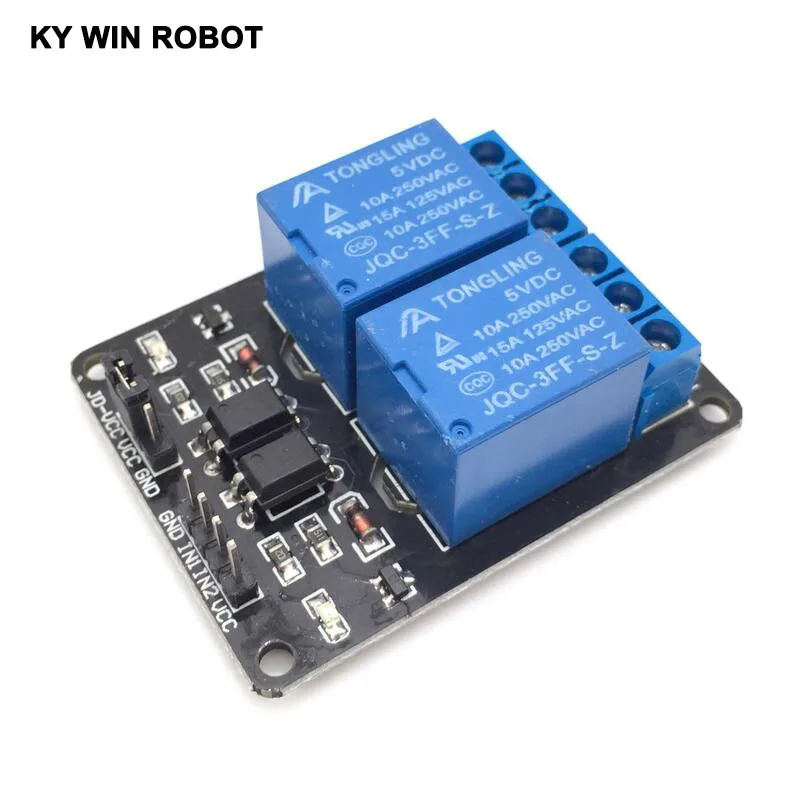 

1PCS 2-channel New 2 channel relay module relay expansion board 5V low level triggered 2-way relay module for arduino