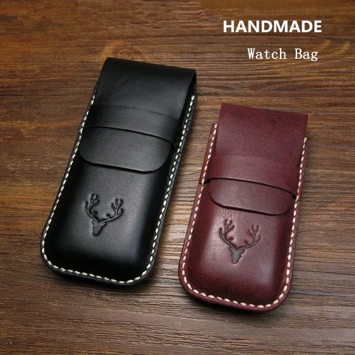 

Quanlity Leather Watch Bag Black Watch Protect Storage Bag Travel Watch Gift Box Fashion Brown Box Can Customize LOGO C032