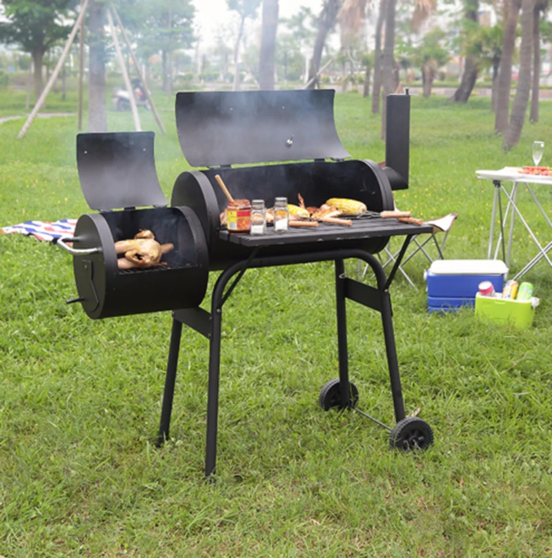 

Outdoor Camping Garden BBQ Charcoal Barbecue Grill Picnic BBQ Grill Garden American Cooker Smoker Household Smoked Stove