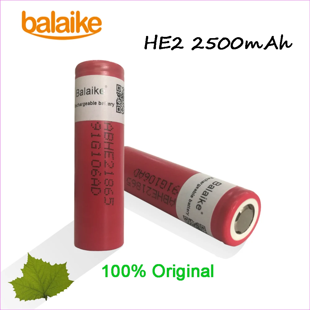 Balaike 1/2/4/6/8/10 шт. высокой емкости 3 7 V аккумуляторная он 20A 18650 литий-ионная 2500 мАч