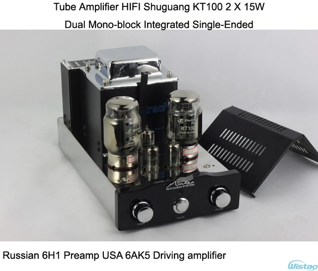 IWISTAO Tube Amplifier HIFI Shuguang KT100 2X15W Dual Mono block