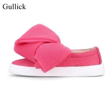 Г. повседневная обувь с большим бантом-бабочкой Лоферы без шнуровки обувь на плоской платформе розовые женские туфли на плоской подошве с круглым носком