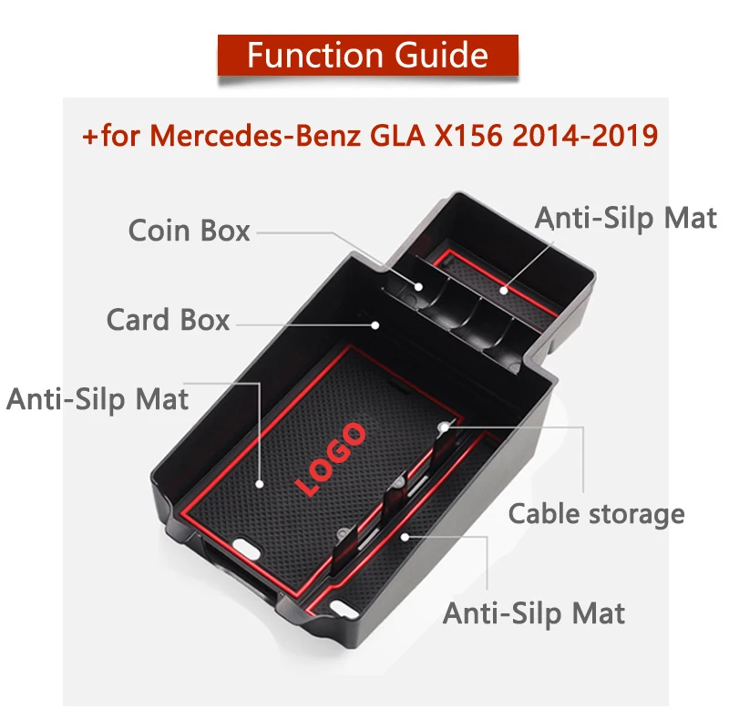 Подлокотник ящик для хранения Mercedes Benz GLA X156 Органайзер аксессуары GLA180 GLA200 GLA220 GLA250 GLA45 200 220 250 200d 220d AMG