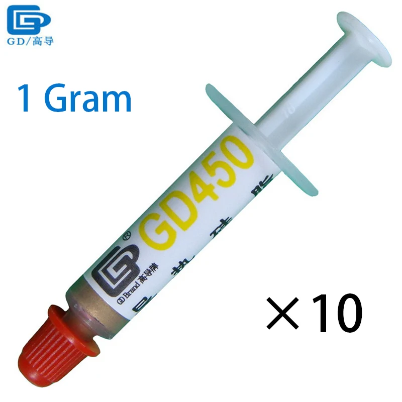 

GD450 Thermal Conductive Grease Paste Silicone Plaster Heat Sink Compound 10 Pieces Net Weight 1 Gram Gold For CPU Cooler SSY1