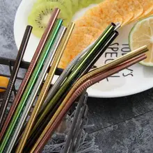 500 шт. 265 мм* 6 мм кружка-термос с соломкой 304 Нержавеющая сталь соломинки многократного использования гнутый Металл питьевой соломы с чистящая щетка для 30 кружка унция