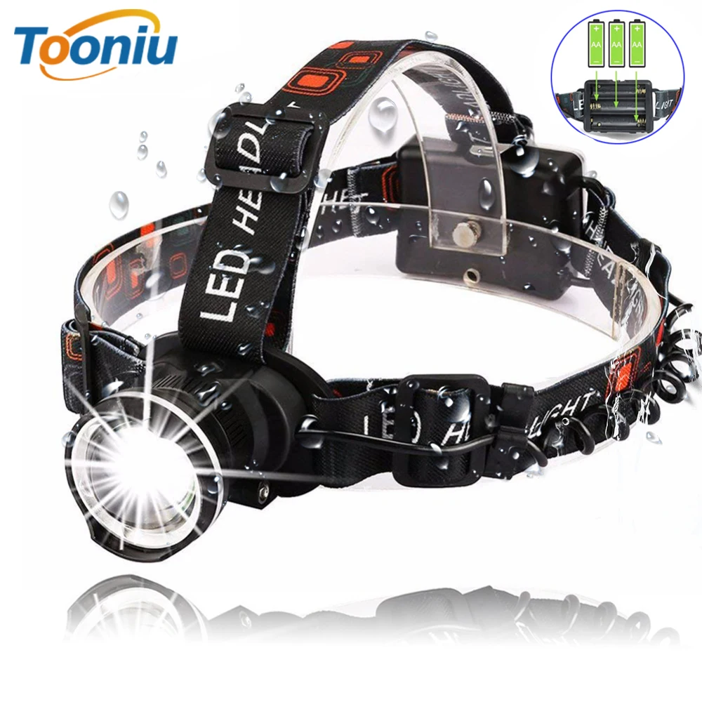 

Waterproof Super Bright LED Headlamp T6 LED Headlight Zoomable Headlamp 3 Modes Rotate Zoomable Headlamps Use 3 AA Batteries